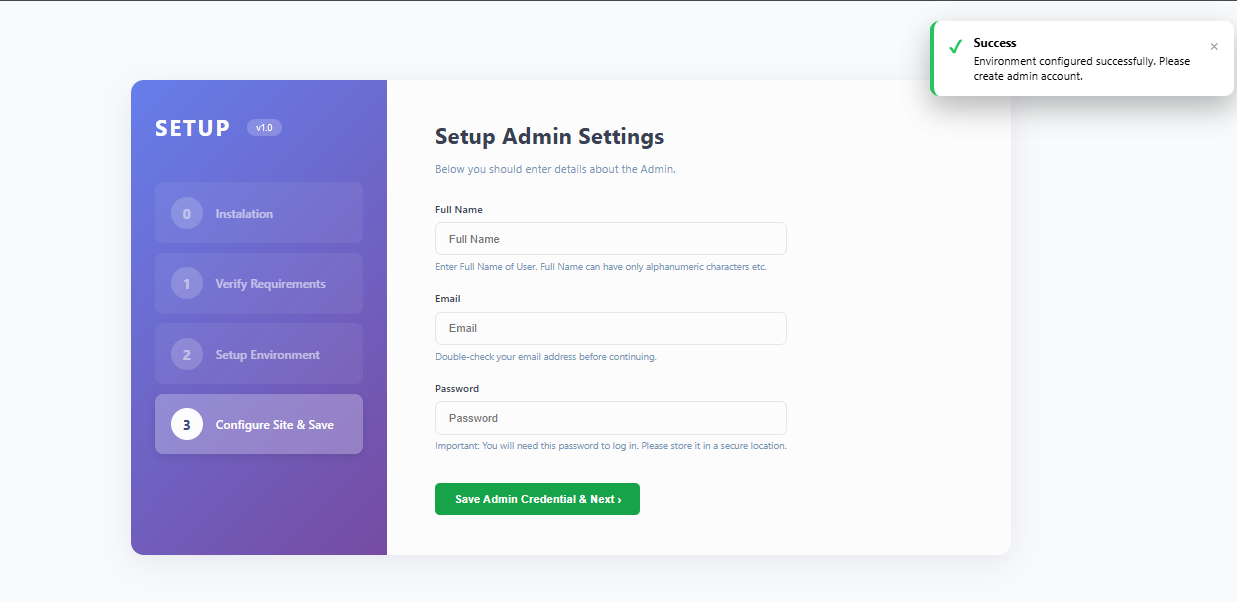 Property Manager configuration