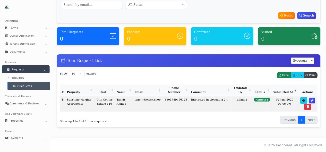Request Management Dashboard