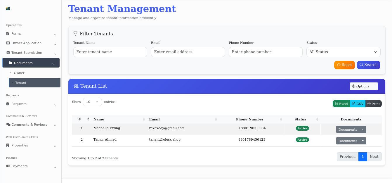 Documents Management Dashboard