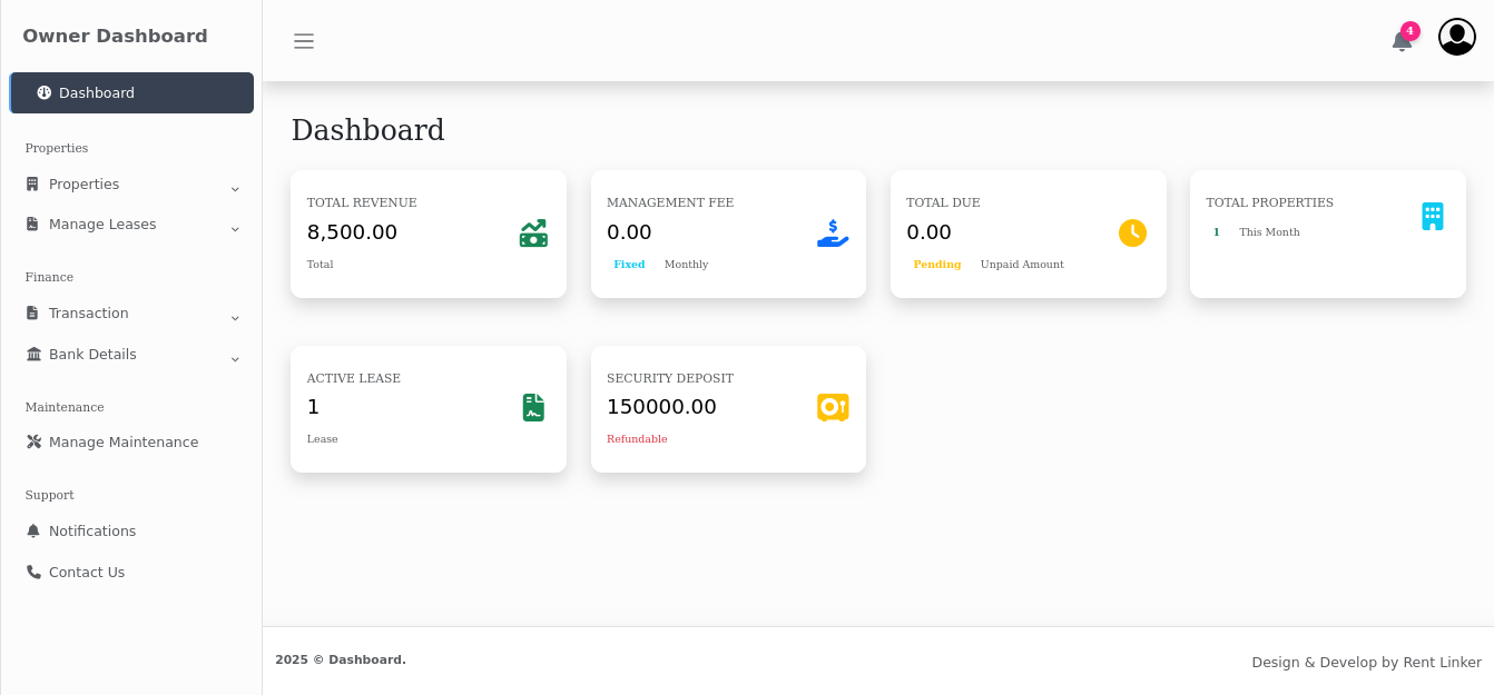 Owner Dashboard Interface