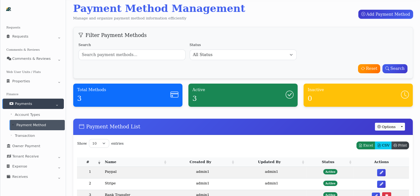 Payment Management Dashboard